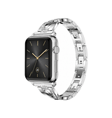 Apple Watch 38-42mm | Apple Watch (38/40/SE/41/42mm) - Diamant Stål Dame Urrem - Sølv - DELUXECOVERS.DK