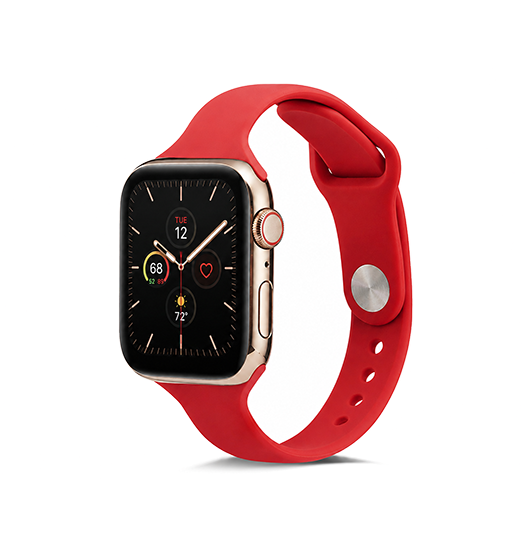 Apple Watch 42-49mm | Apple Watch (42/44/SE/45/46/49mm) - ICON™ Tynd Classic Silikone Rem - Rød - DELUXECOVERS.DK