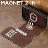 iPhone 17 Pro Max | iPhone 17 Pro Max - Suteni® 2-i-1 Læder Cover M. MagSafe - Brun - DELUXECOVERS.DK