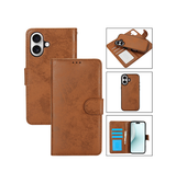 iPhone 16 Plus | iPhone 16 Plus - Vintage 2-In-1 Læder Etui M. Aftageligt Cover - Brun - DELUXECOVERS.DK