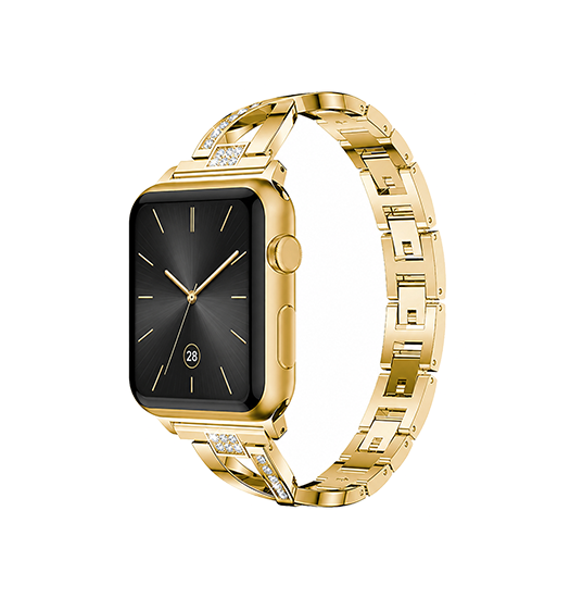 Apple Watch 38-42mm | Apple Watch (38/40/SE/41/42mm) - Diamant Stål Dame Urrem - Guld - DELUXECOVERS.DK