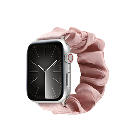 Apple Watch 38mm | Apple Watch (38/40/SE/41/42mm) - Scrunchie Velour Dame Armbånd - Pink - DELUXECOVERS.DK