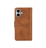 iPhone 16 Plus | iPhone 16 Plus - Vintage 2-In-1 Læder Etui M. Aftageligt Cover - Brun - DELUXECOVERS.DK