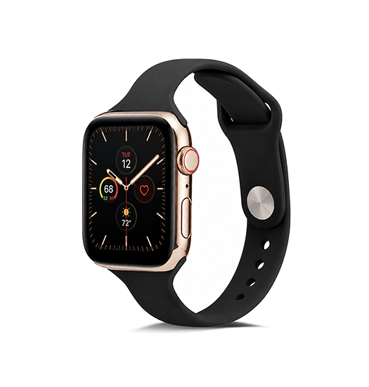 Apple Watch 42-49mm | Apple Watch (42/44/SE/45/46/49mm) - ICON™ Tynd Classic Silikone Rem - Sort - DELUXECOVERS.DK