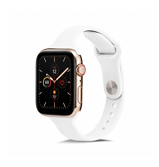 Apple Watch 42-49mm | Apple Watch (42/44/SE/45/46/49mm) - ICON™ Tynd Classic Silikone Rem - Hvid - DELUXECOVERS.DK