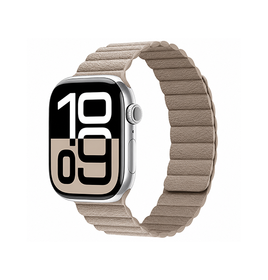 Apple Watch 38-42mm | Apple Watch (38/40/SE/41/42mm) - Valence™ Loop Læder Rem - Beige - DELUXECOVERS.DK