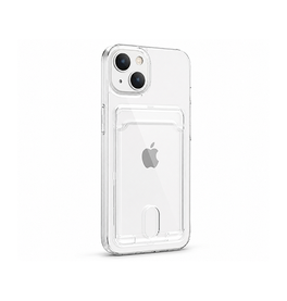 iPhone 14 | iPhone 14 - DeLX™ Silikone Cover Med Kortholder - Gennemsigtig - DELUXECOVERS.DK
