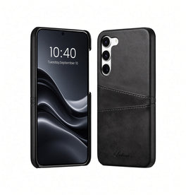 Samsung Galaxy S24 Plus | Samsung Galaxy S24 Plus - NX Design™ Læder Cover M. Kortholder - Sort - DELUXECOVERS.DK