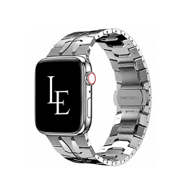 Apple Watch 38-42mm | Apple Watch (38/40/SE/41/42mm) - L'Empiri™ Crono Stål Rem - Sølv - DELUXECOVERS.DK