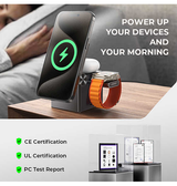 Ladestation / Trådløs oplader | LISEN™ | 3-i-1 Trådløs Oplader til iPhone, AirPods & Apple Watch - DELUXECOVERS.DK