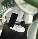 3-i-1 MagSafe Oplader til iPhone, Watch & AirPods - 15W - Hvid