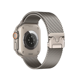 Apple Watch 42mm | Apple Watch (42/44/SE/45/46/49mm) - Milanese Umbrella Buckle Rem - Titaniumgrå - DELUXECOVERS.DK