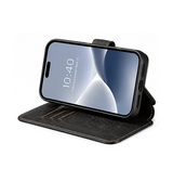 iPhone 16 Plus | iPhone 16 Plus - Suteni® 2-i-1 Læder Cover M. MagSafe - Sort - DELUXECOVERS.DK