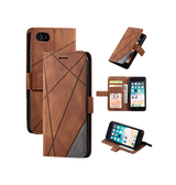 iPhone 6 / 6s | iPhone 6/6s- Abstract Læder Cover Etui M. Pung - Brun - DELUXECOVERS.DK