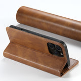 iPhone 16 Pro Max | iPhone 16 Pro Max - Suteni® Oil Wax Lædercover - Brun - DELUXECOVERS.DK