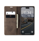 iPhone 17 Pro Max | iPhone 17 Pro Max - CaseMe™ Noble Læder Etui / Pung - Brun - DELUXECOVERS.DK