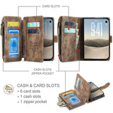 iPhoneDuo | iPhone Duo – CaseMe™ Multifunktionel Læder Etui / Pung - Brun - DELUXECOVERS.DK