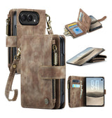 iPhoneDuo | iPhone Duo – CaseMe™ Multifunktionel Læder Etui / Pung - Brun - DELUXECOVERS.DK