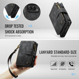 iPhoneDuo | iPhone Duo – CaseMe™ Multifunktionel Læder Etui / Pung - Sort - DELUXECOVERS.DK