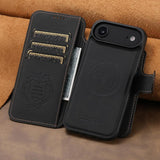 iPhone 17 Air | iPhone 17 Air - Suteni® 2-i-1 Læder Cover M. MagSafe - Sort - DELUXECOVERS.DK