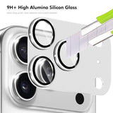 iPhone Beskyttelsesglas | iPhone 17 Pro Max - ENKAY™ 9H Kamera Linse Beskyttelsesglas - Silver Aluminium - DELUXECOVERS.DK