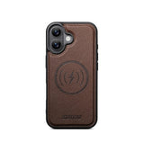 iPhone 18 - Suteni®  Vegansk Læder cover M. MagSafe  - Brun