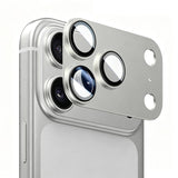 iPhone Beskyttelsesglas | iPhone 18 Pro Max - Kalebol™ Metal Kamera Linse Beskyttelsesglas - Sølv - DELUXECOVERS.DK