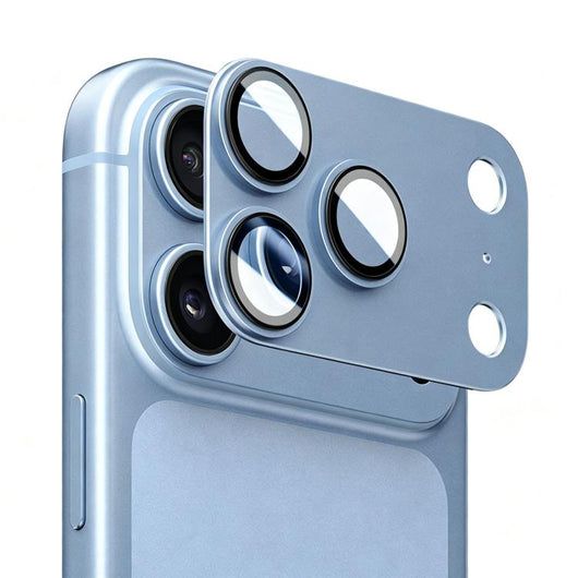 iPhone Beskyttelsesglas | iPhone 18 Pro - Kalebol™ Metal Kamera Linse Beskyttelsesglas - Blå - DELUXECOVERS.DK