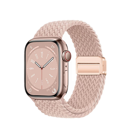 Apple Watch 42-49mm | Apple Watch (42/44/SE/45/46/49mm) - Woven Magnetisk Flettet Rem - Pink Sand - DELUXECOVERS.DK