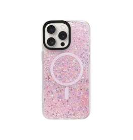 iPhone 15 Pro | iPhone 15 Pro - MagSafe Glimmer Silikone Cover - Pink - DELUXECOVERS.DK