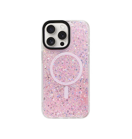 iPhone 15 Pro | iPhone 15 Pro - LUX™ MagSafe Glimmer Silikone Cover - Pink - DELUXECOVERS.DK
