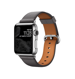 Apple Watch 42mm | Apple Watch (42/44/SE/45mm & Ultra) - Deluxe™ Classic Ægte Læder Rem - Stone - DELUXECOVERS.DK