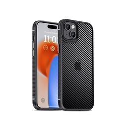 iPhone 15 | iPhone 15 - iPAKY™ Full Carbon Stødsikkert Cover - Sort - DELUXECOVERS.DK
