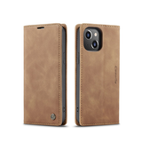 iPhone 13 Mini | iPhone 13 Mini - CaseMe™ Noble Læder Etui / Pung - Brun - DELUXECOVERS.DK