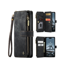 iPhone 14 Pro | iPhone 14 Pro - CaseMe™ Multifunktionel Læder Etui / Pung - Sort - DELUXECOVERS.DK