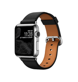 Apple Watch 38mm | Apple Watch (38/40/SE/41/42mm) - Deluxe™ Classic Læder Rem - Black - DELUXECOVERS.DK