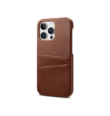 iPhone 14 Pro | iPhone 14 Pro - NX Design™ Læder Cover M. Kortholder - Brun - DELUXECOVERS.DK
