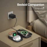 Ladestation / Trådløs oplader | Foldbar 3-i-1 Trådløs Oplader - MagSafe Kompatibel - 23W - DELUXECOVERS.DK