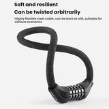 Stålwire-Cykellås M. Talkombination - Sort