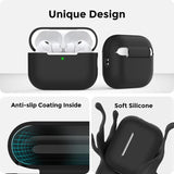 Airpods Pro 3 | AirPods Pro 3 | AhaStyle® Silikone Cover Med Strop - Sort - DELUXECOVERS.DK