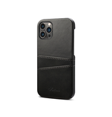 iPhone 15 Pro | iPhone 15 Pro - NX Design™ Læder Cover M. Kortholder - Sort - DELUXECOVERS.DK