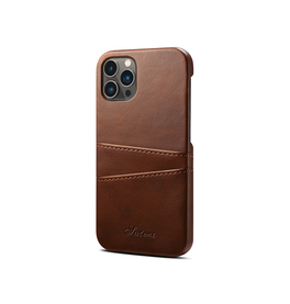 iPhone 15 Pro | iPhone 15 Pro - NX Design™ Læder Cover M. Kortholder - Brun - DELUXECOVERS.DK
