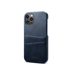 iPhone 15 Pro Max | iPhone 15 Pro Max - NX Design Læder Cover M. Kortholder - Navy - DELUXECOVERS.DK