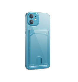 iPhone 12 | iPhone 12 - DeLX™ Silikone Cover Med Kortholder - Gennemsigtig - DELUXECOVERS.DK