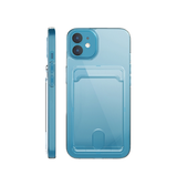 iPhone 12 | iPhone 12 - DeLX™ Silikone Cover Med Kortholder - Gennemsigtig - DELUXECOVERS.DK