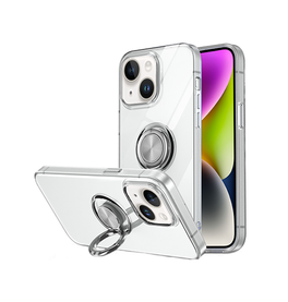 iPhone 15 Plus | iPhone 15 Plus - DeLX™ Silikone Cover M. Ring - Gennemsigtig - DELUXECOVERS.DK