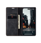 iPhone 16 | iPhone 16 - CaseMe™ Noble Læder Etui/Pung - Sort - DELUXECOVERS.DK