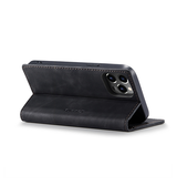 iPhone 16 | iPhone 16 - CaseMe™ Noble Læder Etui/Pung - Sort - DELUXECOVERS.DK