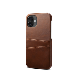 iPhone 16 | iPhone 16 - NX Design™ Læder Cover M. Kortholder - Brun - DELUXECOVERS.DK