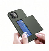 iPhone 12 Mini | iPhone 12 Mini - Deluxe™ Håndværker Cover M. Kortholder - Army - DELUXECOVERS.DK